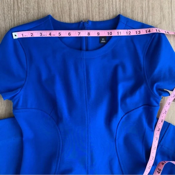 Royal Blue Fit and Flare Dress Simply Vera by Vera Wang Size XS Short Sleeve NWT - Picture 7 of 15